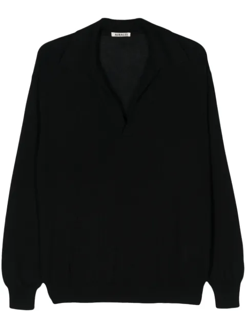 Auralee fine-knit polo shirt