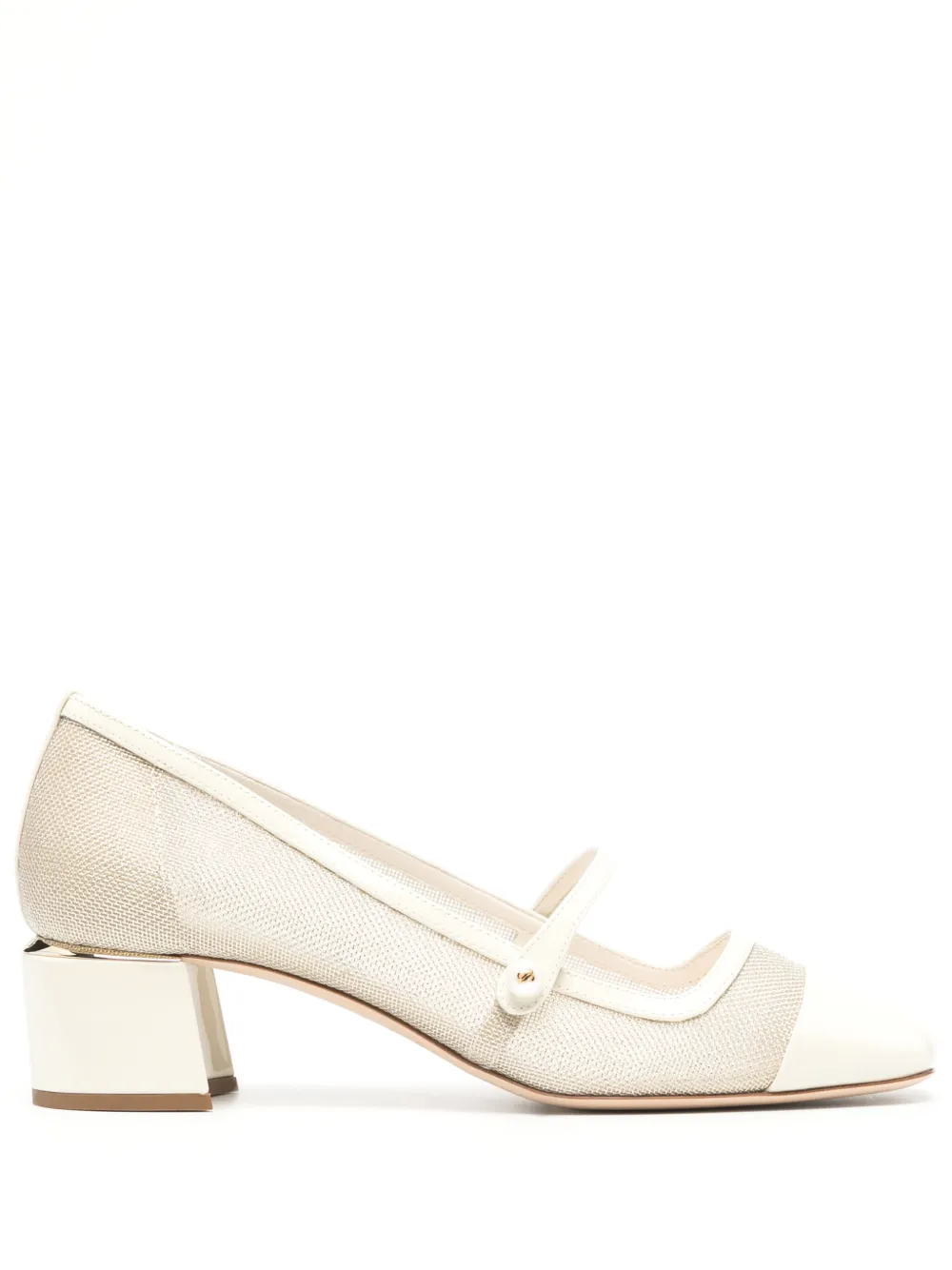 Jimmy Choo 45mm Elisa Mesh Mary Jane Pumps In Neutrals