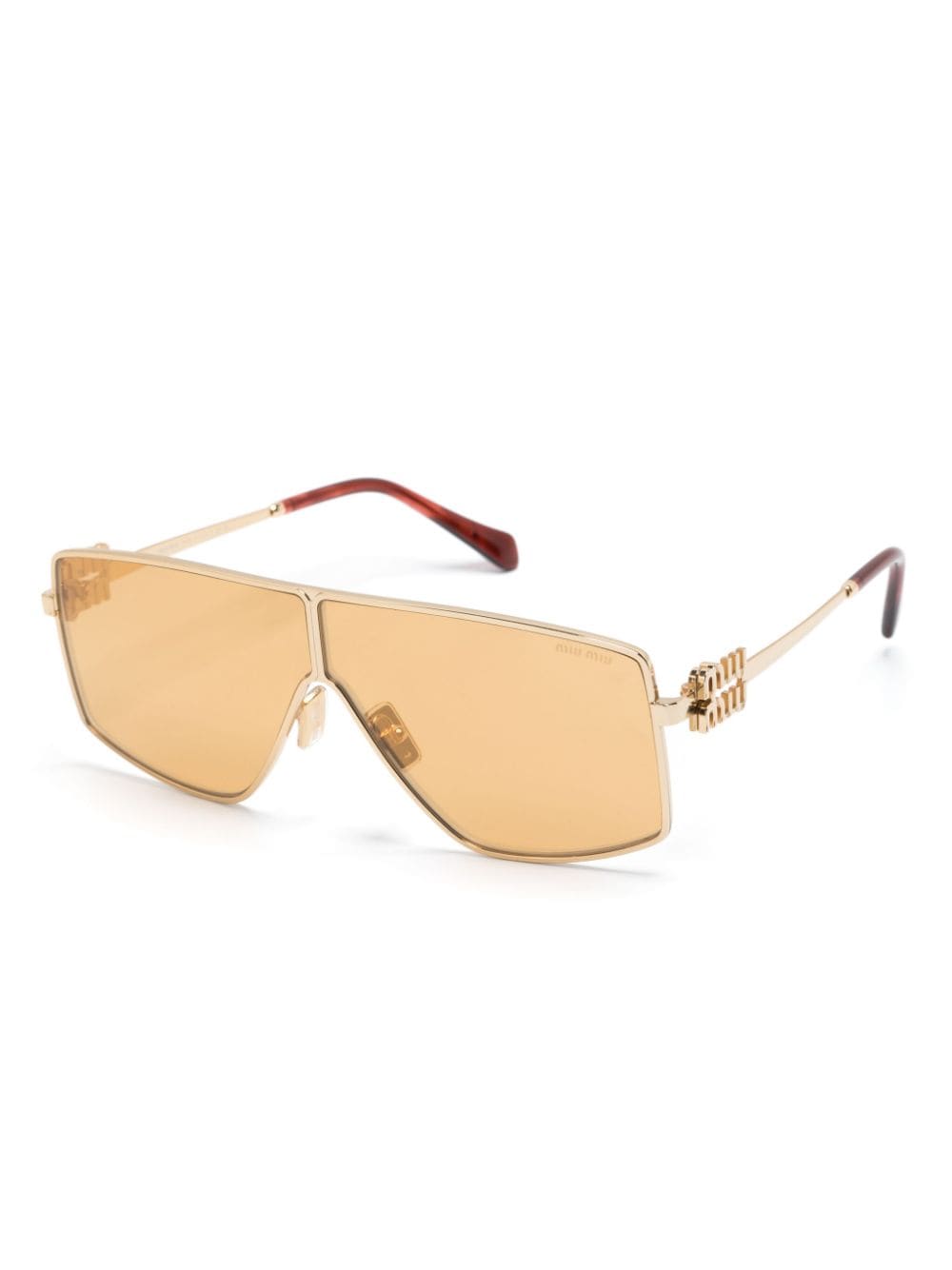 Shop Miu Miu Oversize-frame Sunglasses In Gold