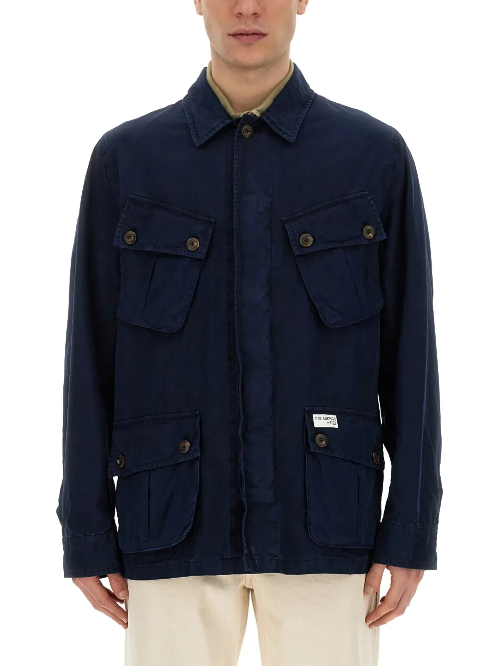 Fay Patch-pocket Shirt Jacket In Blue