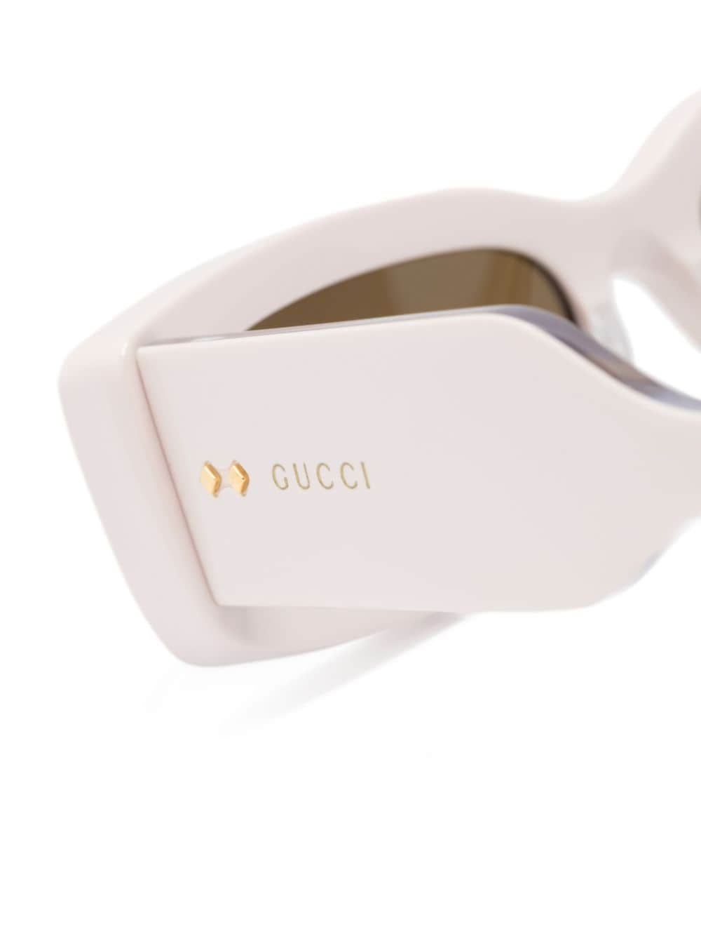 Gucci Eyewear Zonnebril met rechthoekig montuur Beige