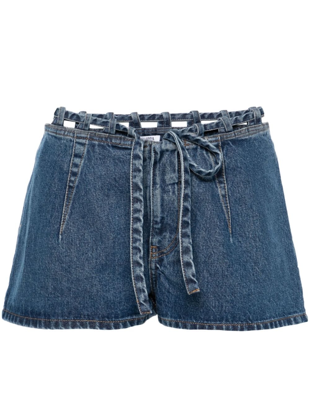 Filippa K Tied Denim Mini Shorts In Blue