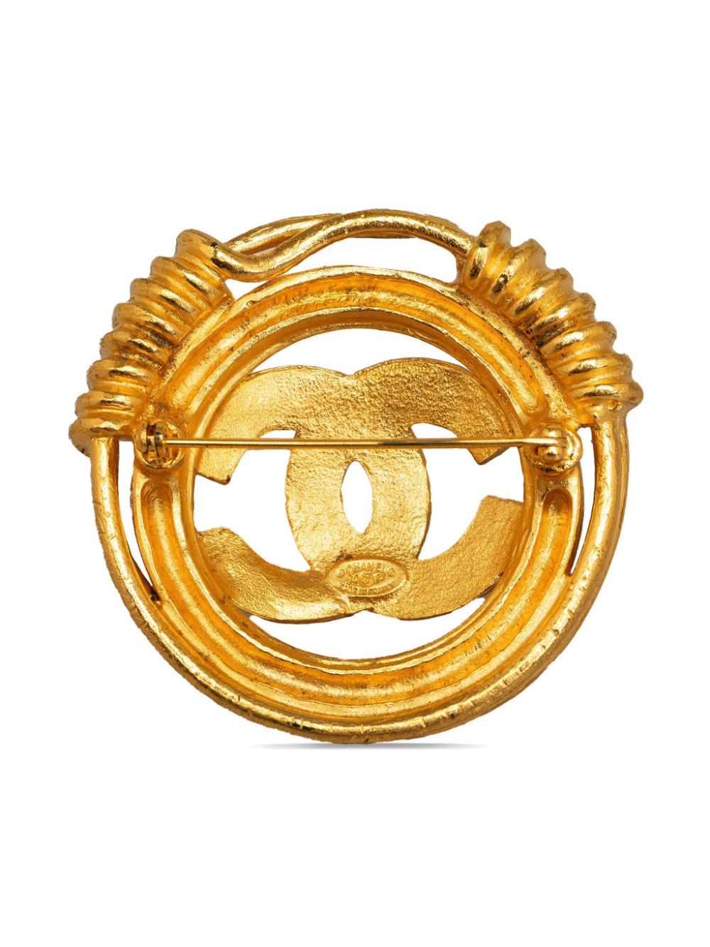 CHANEL Pre-Owned CC gold plated brooch - Goud