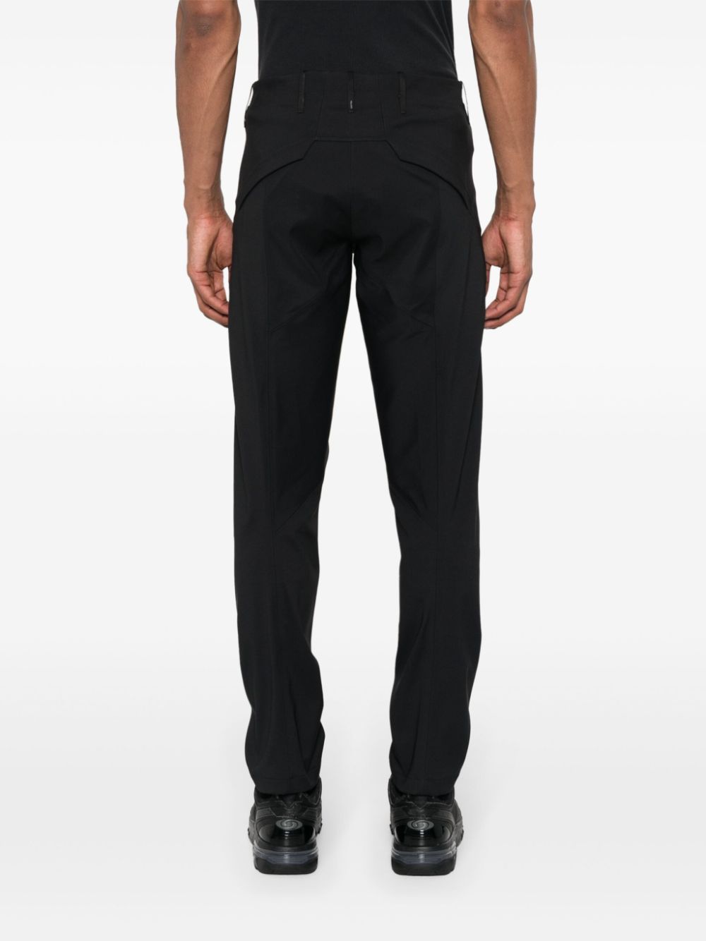 Shop Veilance Seam-detailed Tapered Trousers In Black