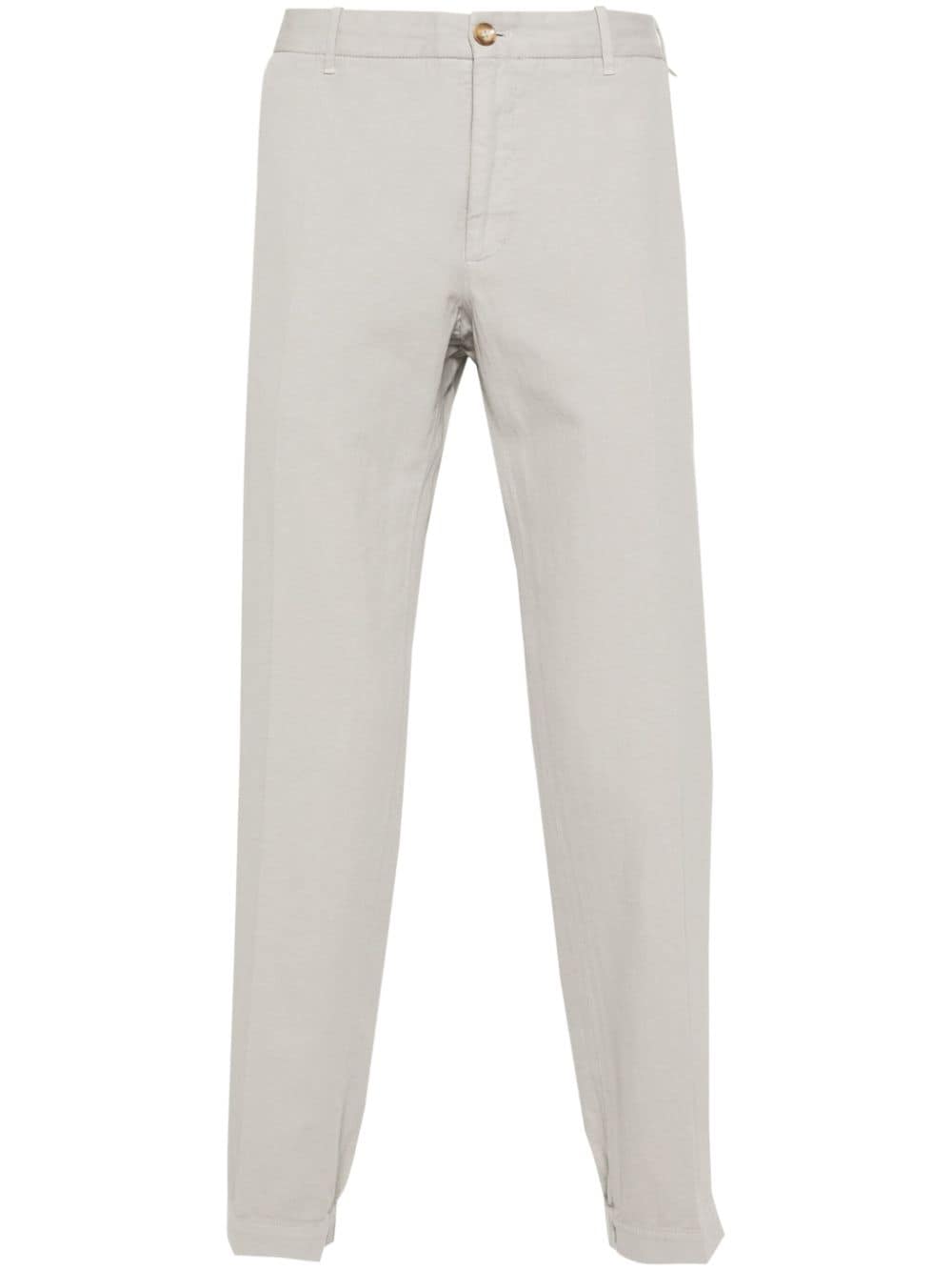 Incotex Pressed-crease Tapered Trousers In 灰色