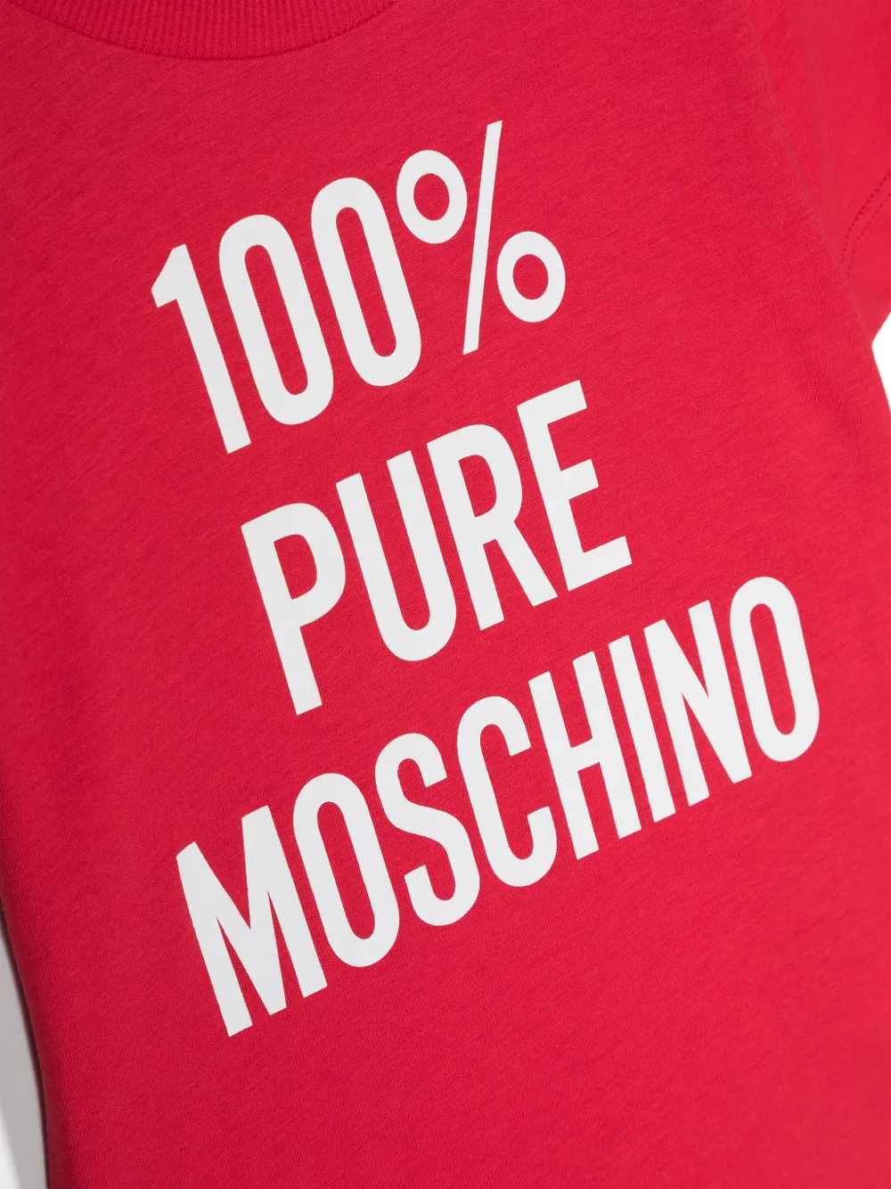 Moschino Kids Katoenen T-shirt met logoprint Rood