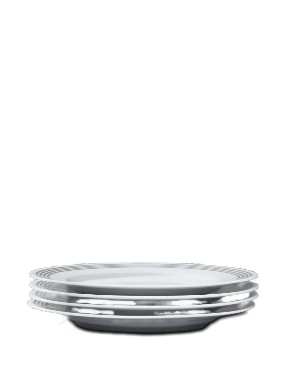 Thom Browne 4-bar Plates (set Of Four) In Gray