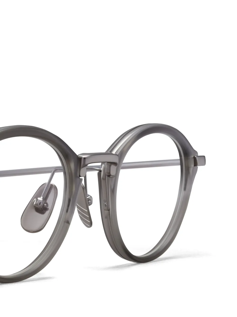 Thom Browne Eyewear Bril met rond montuur Zilver