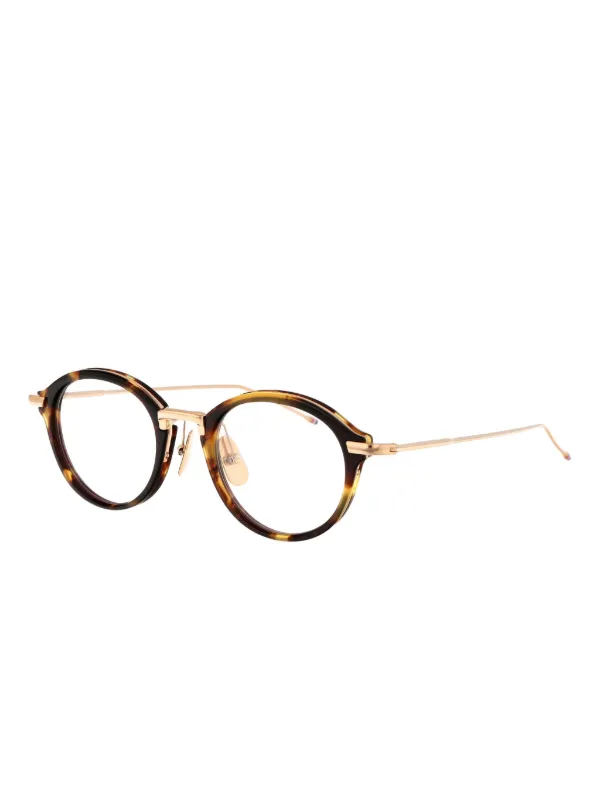 Thom Browne Eyewear Tortoiseshell round-frame Glasses Brown