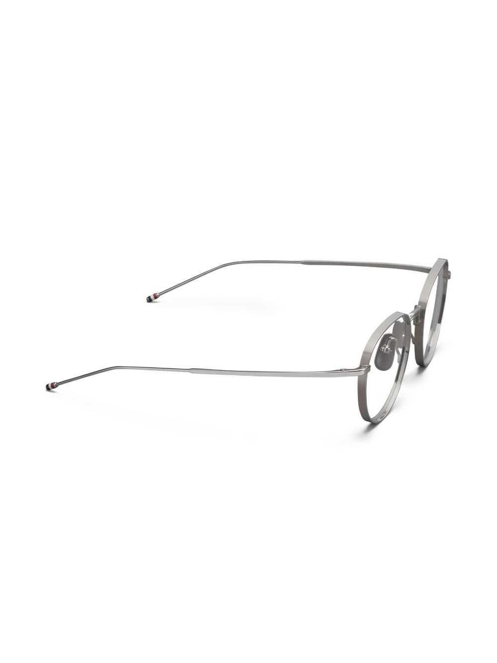 Thom Browne Eyewear Bril met rond titanium montuur - Zilver