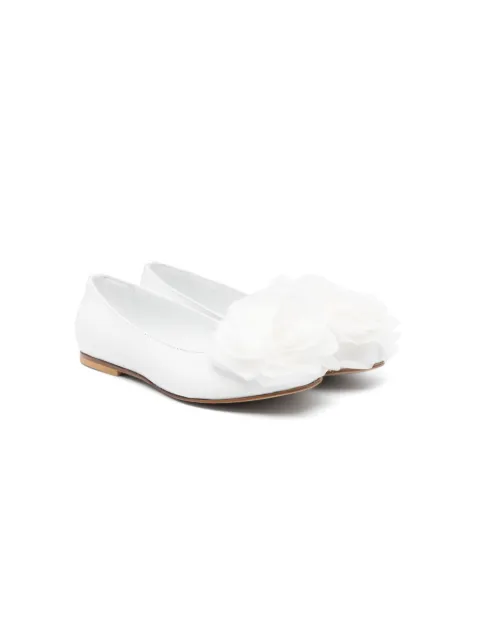 Andrea Montelpare floral-appliqué leather ballerina shoes
