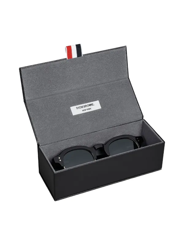 Thom Browne Eyewear oval-frame Sunglasses | Black | FARFETCH