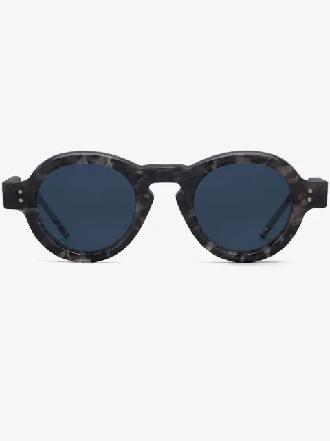 Thom Browne Eyewear Occhiali da sole tondi con effetto tartarugato