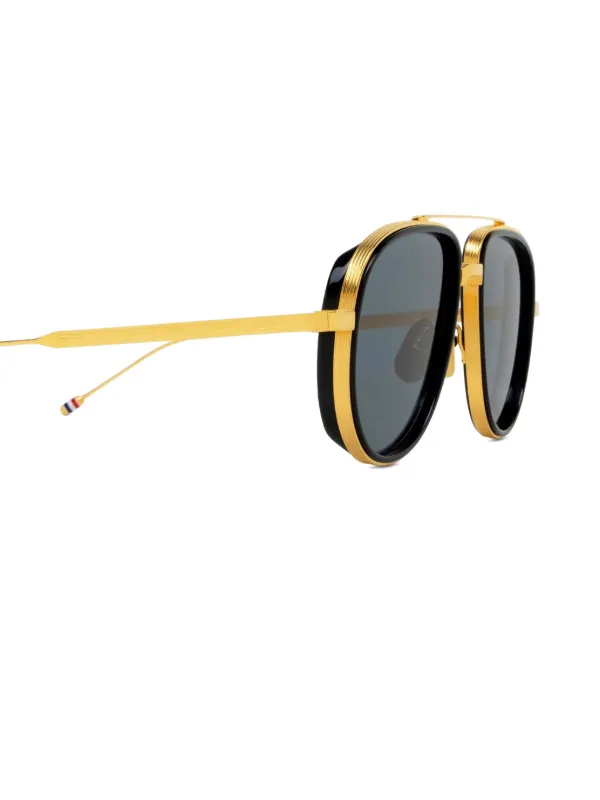 Thom Browne Eyewear パイロット サングラス | ゴールドトーン