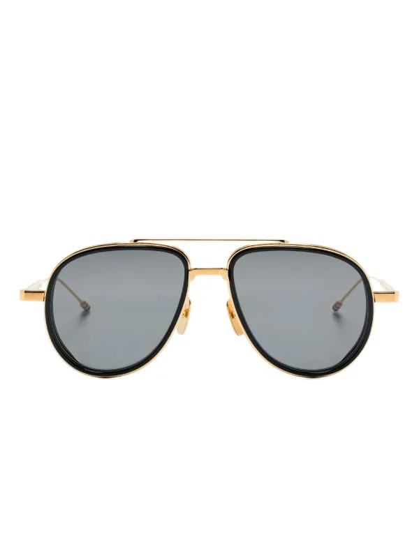 Thom Browne Eyewear パイロット サングラス | ゴールドトーン