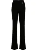 Off-White side-stripe ribbed flared trousers - Black