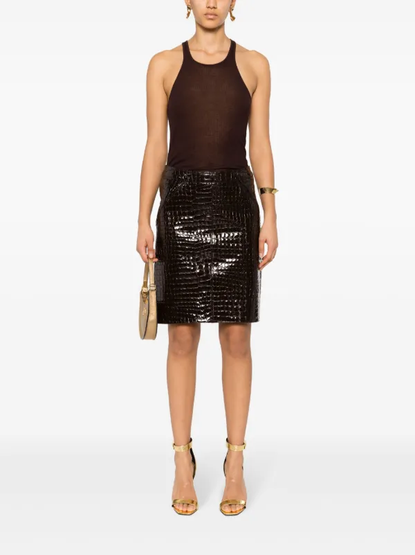 ミニスカート TOM FORD SS24 LEATHER SKIRT (GCL871_LEX306KB869) ミニスカート TOM FORD SS24 LEATHER SKIRT (GCL871_LEX306KB869