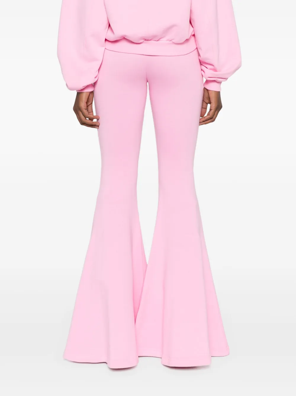 Giuseppe Di Morabito Shiny Viscose Jersey Flared Pants In Pink