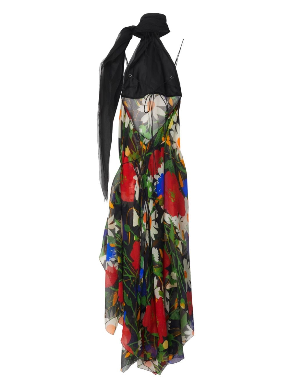 Burberry Maxi-jurk met bloemenprint Zwart