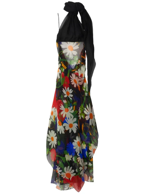 Burberry floral print Maxi Dress Black FARFETCH AU