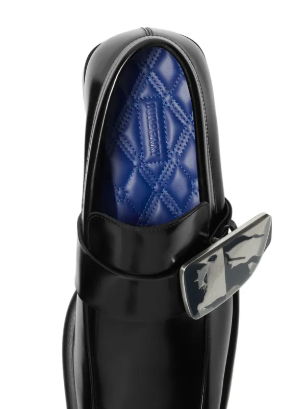 Burberry London Shield Leather Loafers | Black | FARFETCH