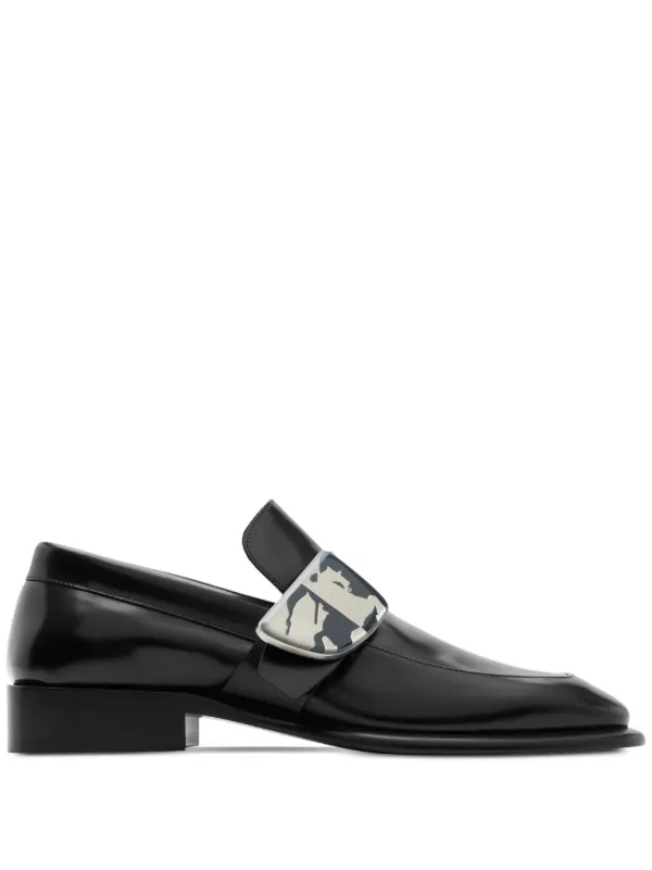Burberry London Shield Leather Loafers | Black | FARFETCH