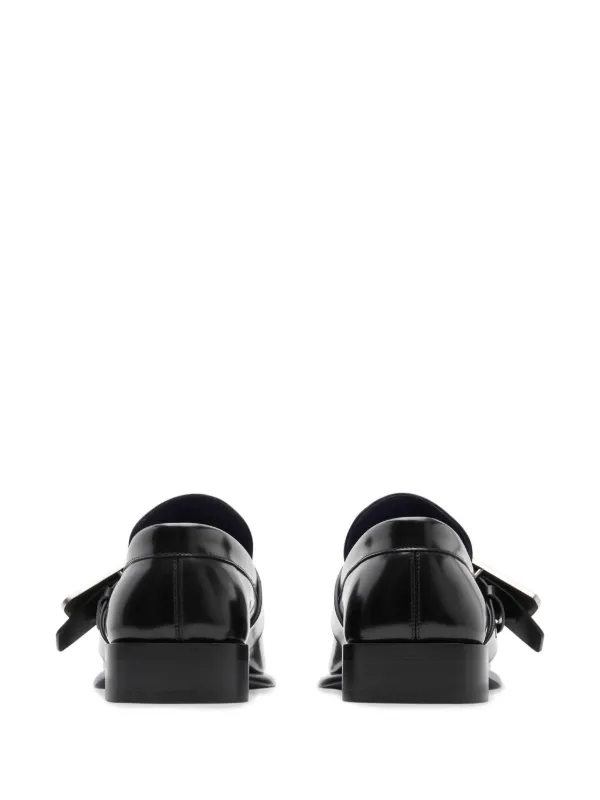 Burberry Shield Leather Loafers | Black | FARFETCH GE