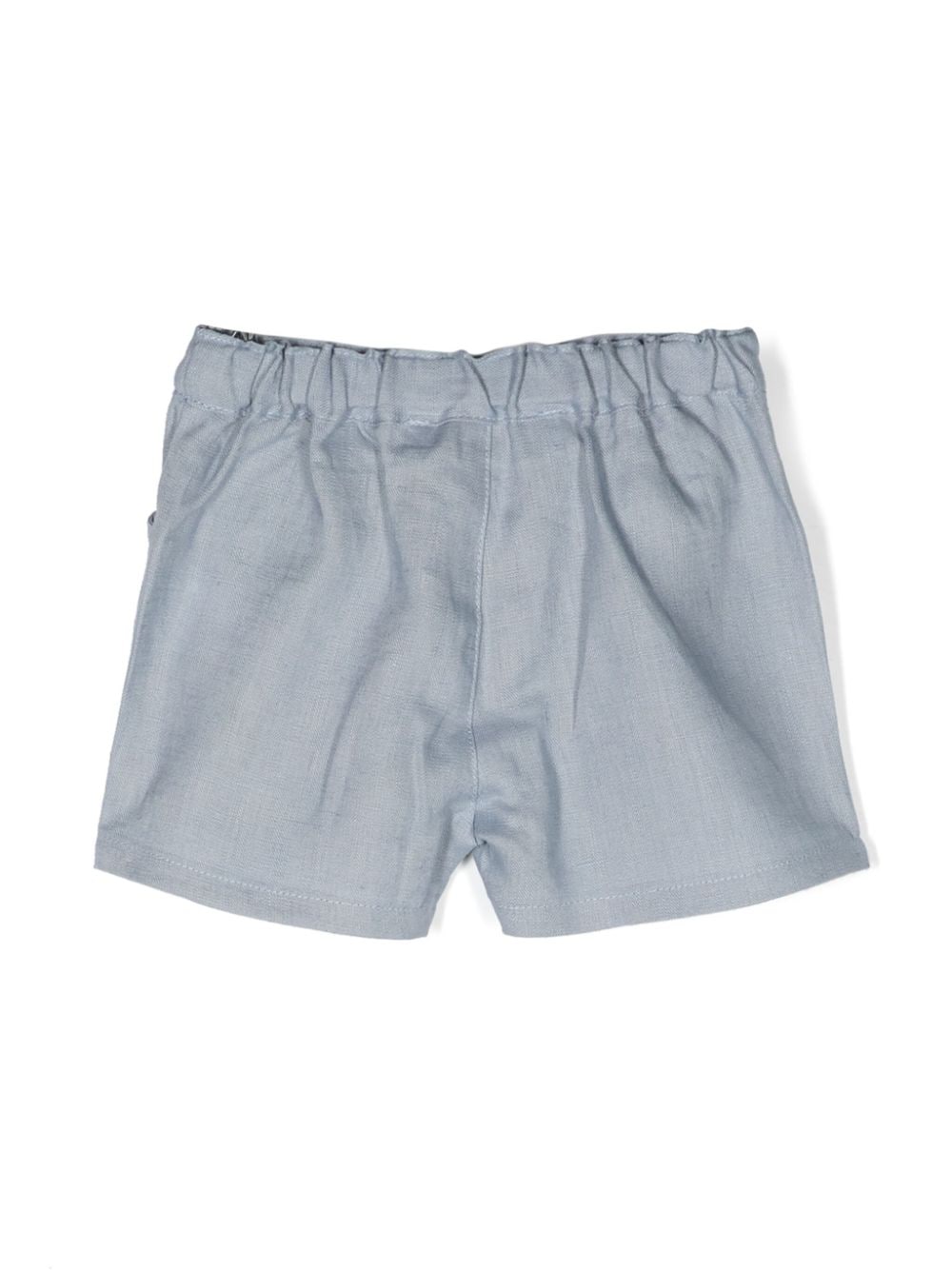 Shop Tartine Et Chocolat Textured Linen Shorts In Blue