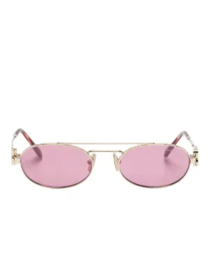 Miu Miu Eyewear オーバルフレーム サングラス | ホワイト | FARFETCH JP