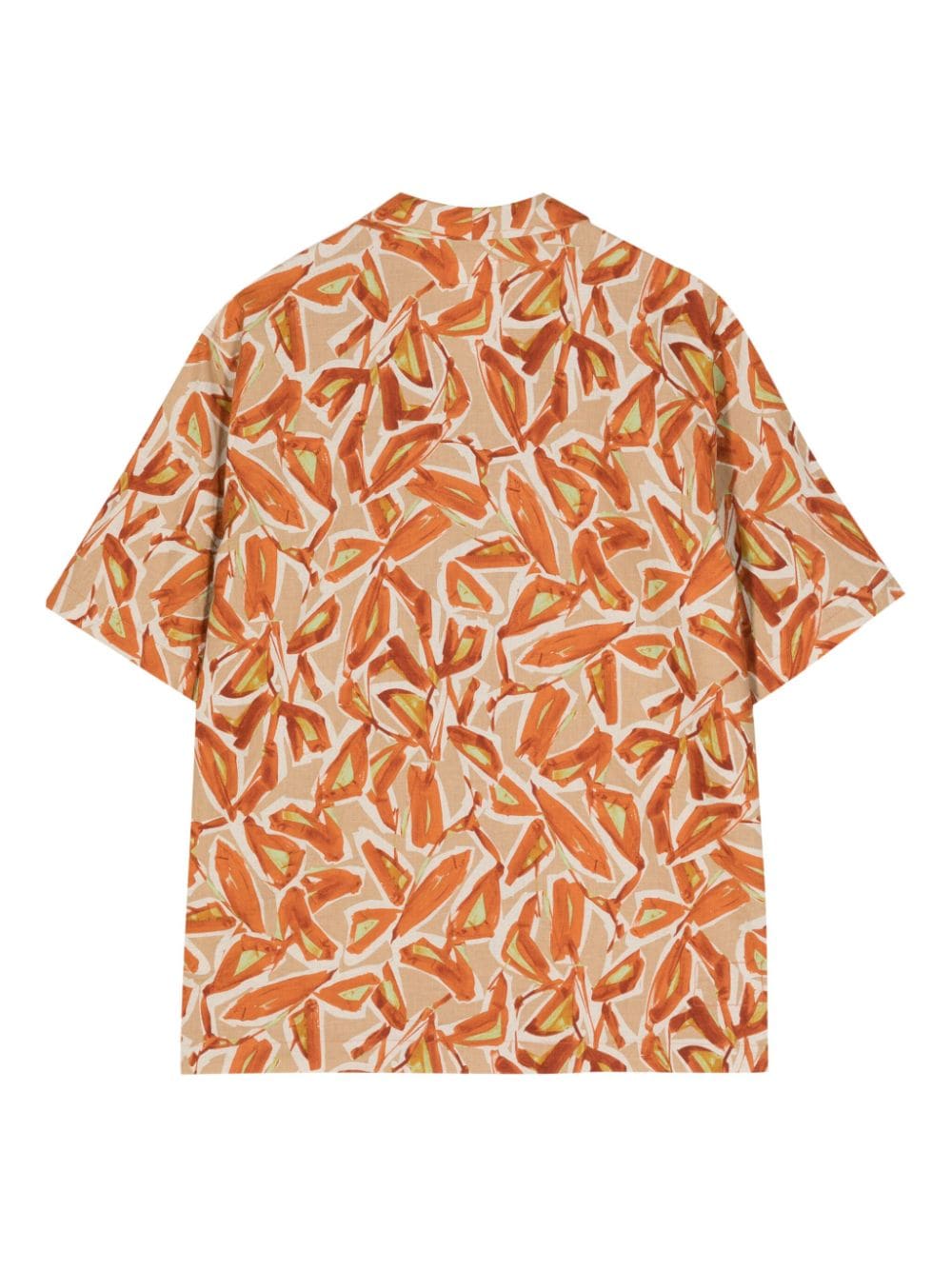 Shop Universal Works Artist Flower Linen-cotton Shirt In Orange
