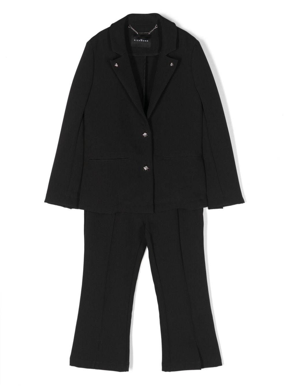 John Richmond Junior Stud-embellished Single-breasted Suit In 黑色