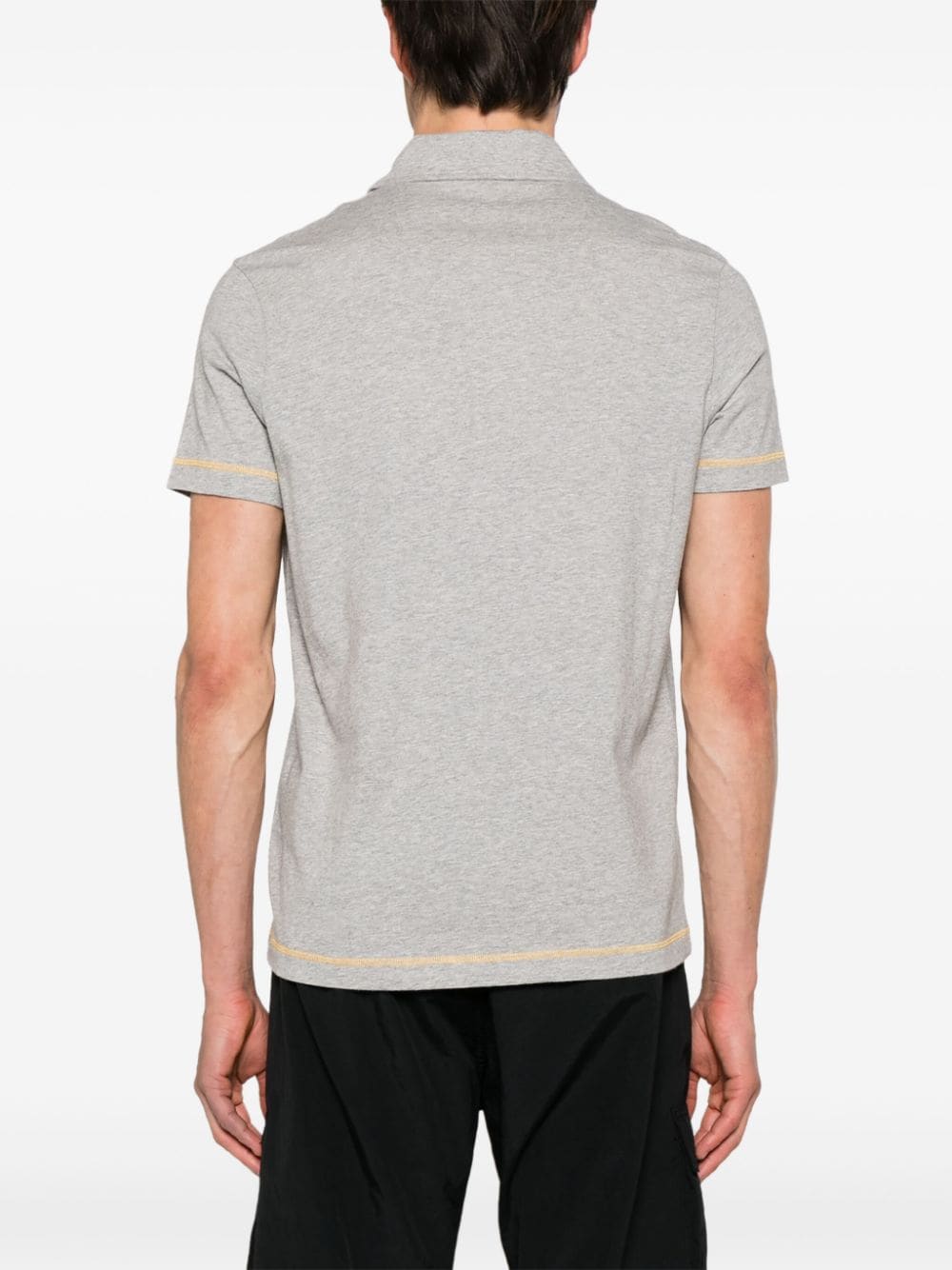 Shop Moncler Mélange-effect Polo Shirt In Grey