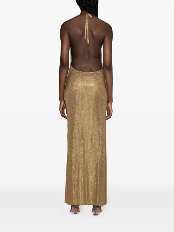 Giuseppe Di Morabito rhinestone-detailed Halterneck Maxi