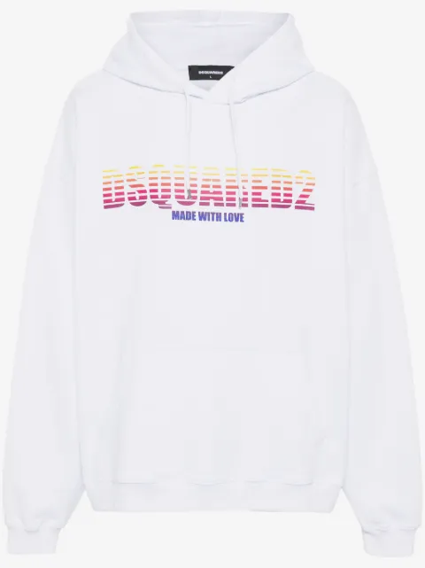 DSQUARED2 logo-print cotton hoodie