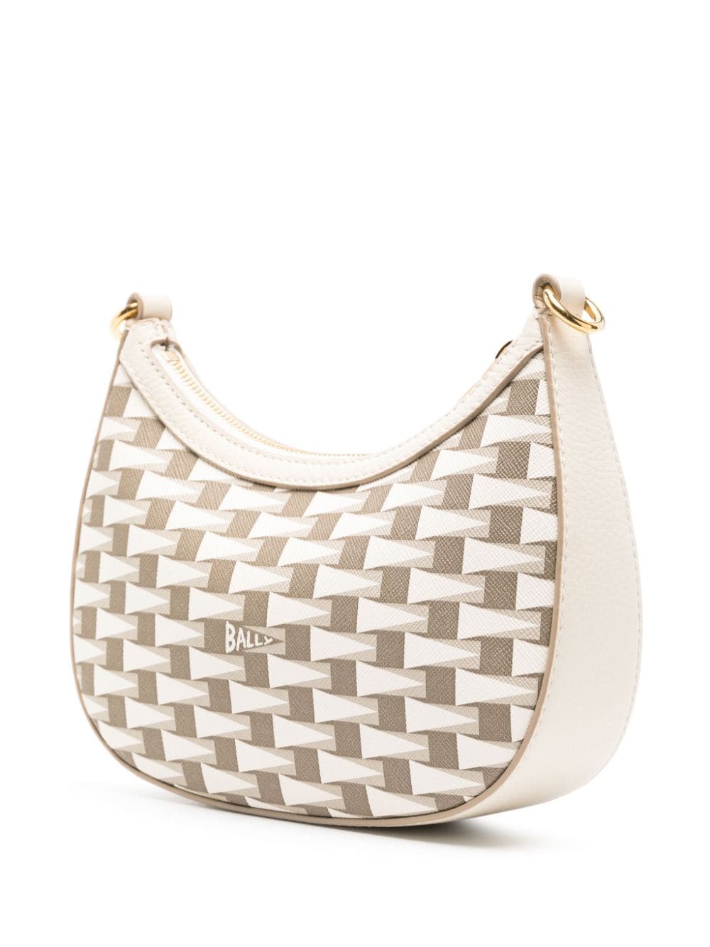 Shop Bally Ellipse Monogram-pattern Crossbody Bag In Neutrals