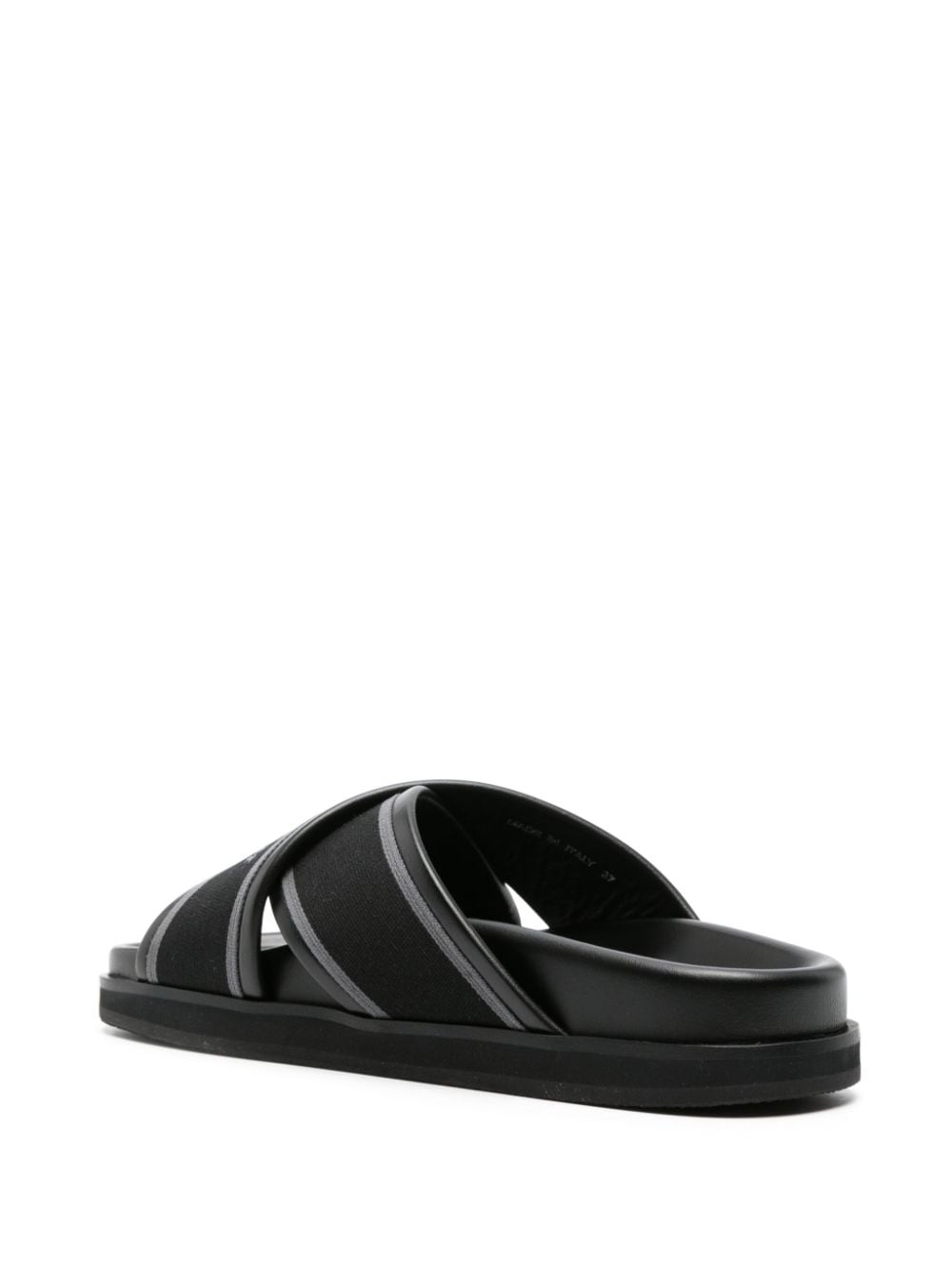 Shop Off-white Cloud Criss-cross Strap Slides In Black