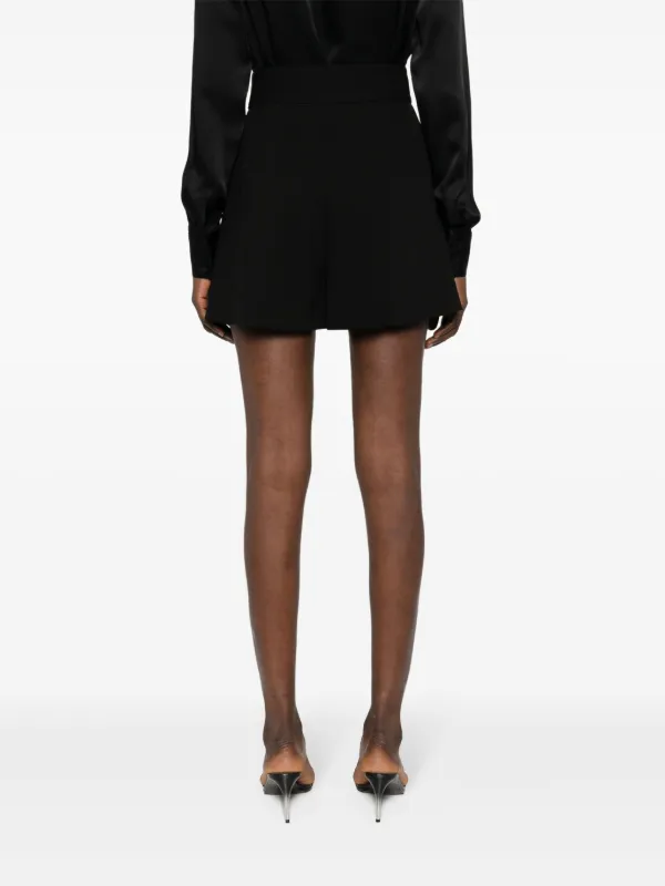 sachin and babi light blue dress High Waisted Black Bermuda Shorts: Pleated Wool Winter Office Outfit