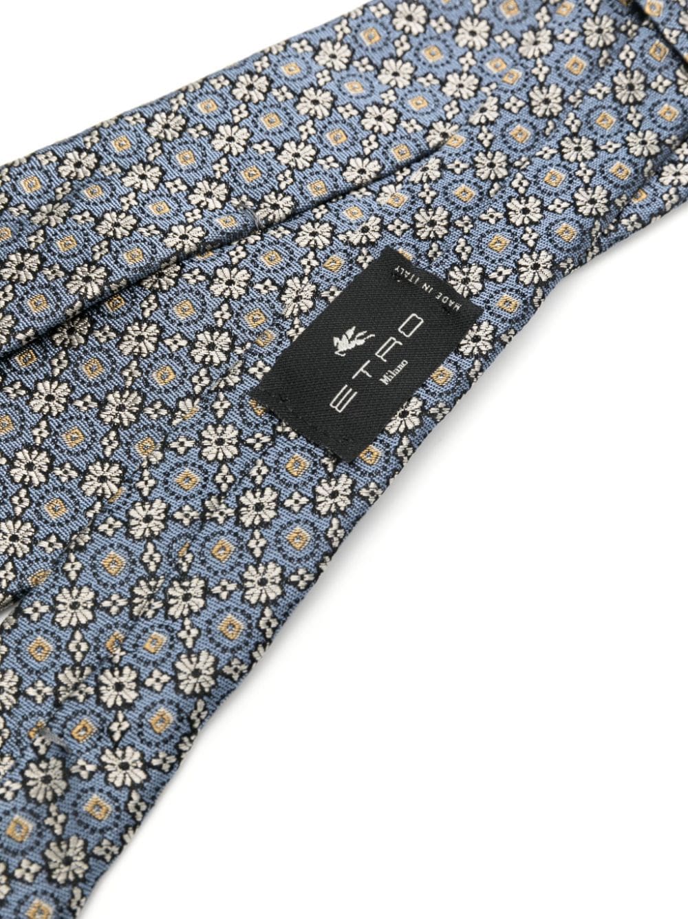 Shop Etro Floral-jacquard Silk Tie In Blue