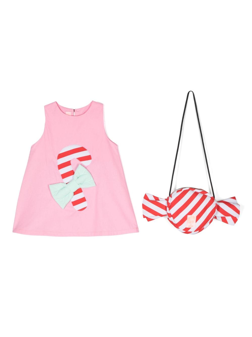 WAUW CAPOW by BANGBANG Kringle dress & Bon tas Roze