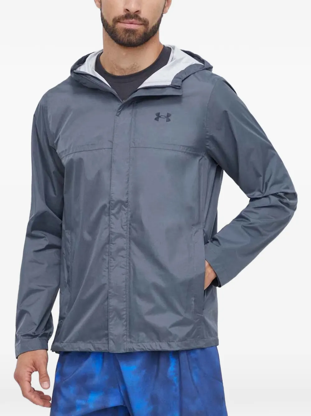 Under Armour Ua Stormproof Cloudstrike 2.0 Hooded Jacket In Blue