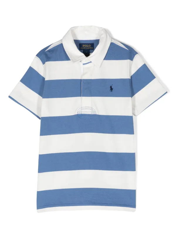 POLO RALPH LAUREN KIDS Pony-embroidered Striped Polo Shirt