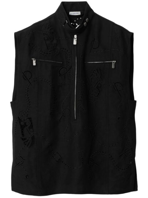 Burberry broderie anglaise canvas vest