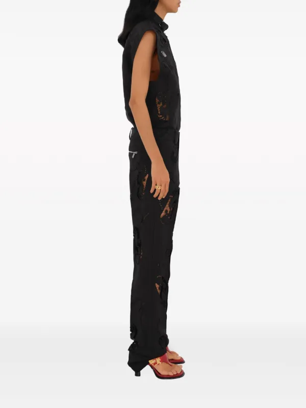 Burberry Broderie Anglaise Canvas Vest | Black | FARFETCH