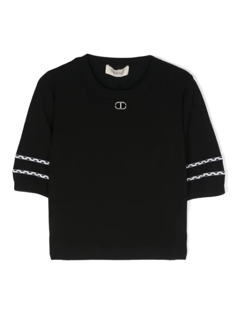 TWINSET Kids logo-plaque short-sleeved jumper