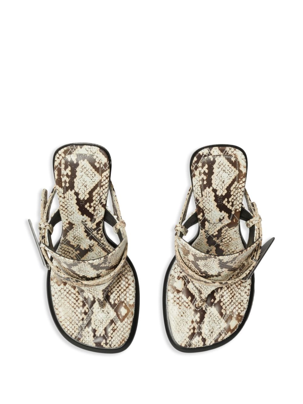 Shop Burberry Bay Leather Sandals In Neutrals