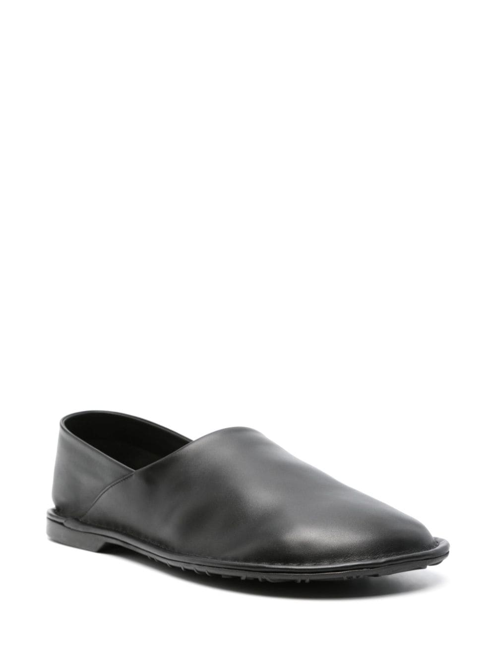 Shop Loewe Folio Leather Loafers In Black