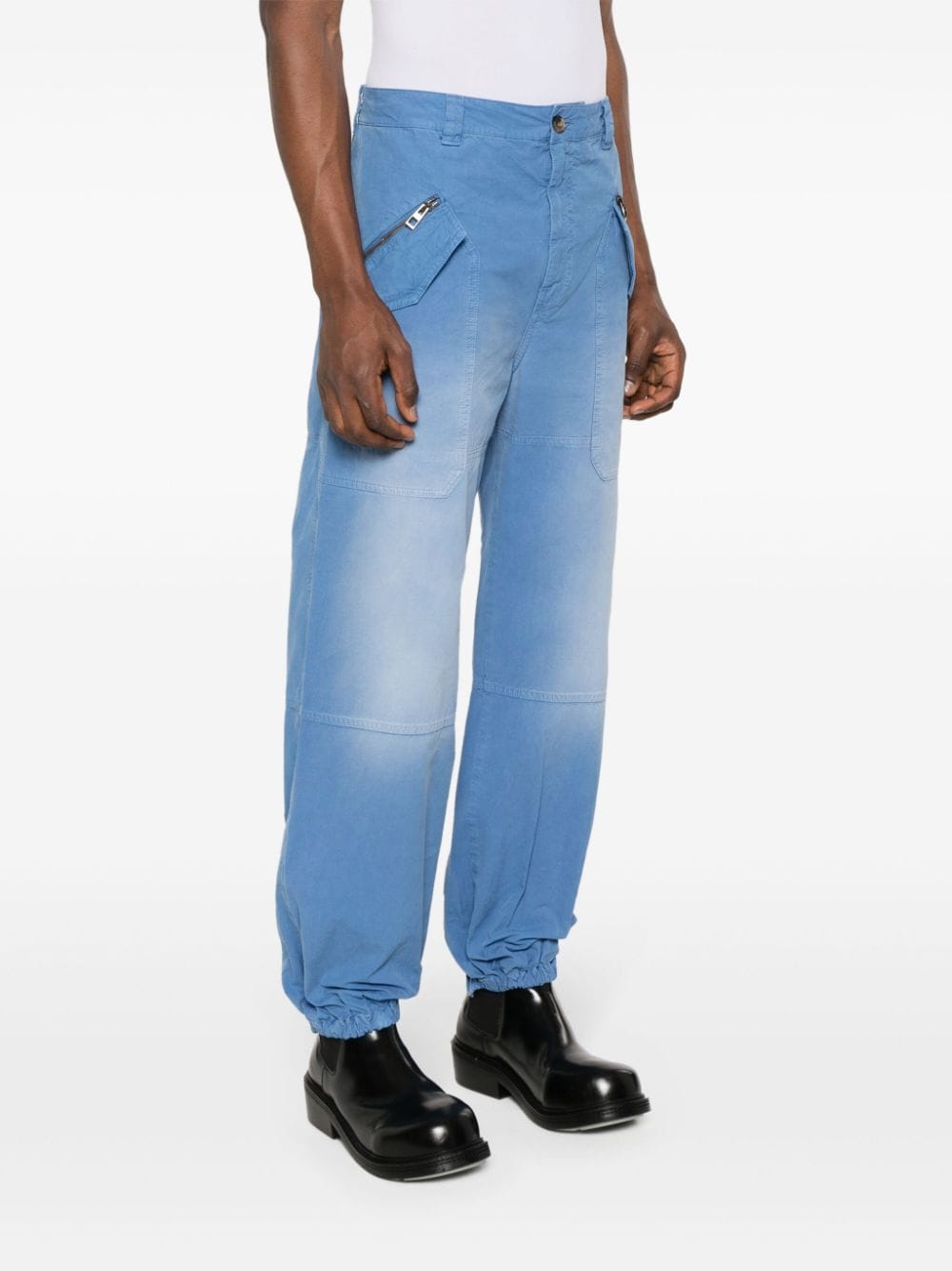 Shop Loewe Logo-appliqué Cargo Pants In Blue