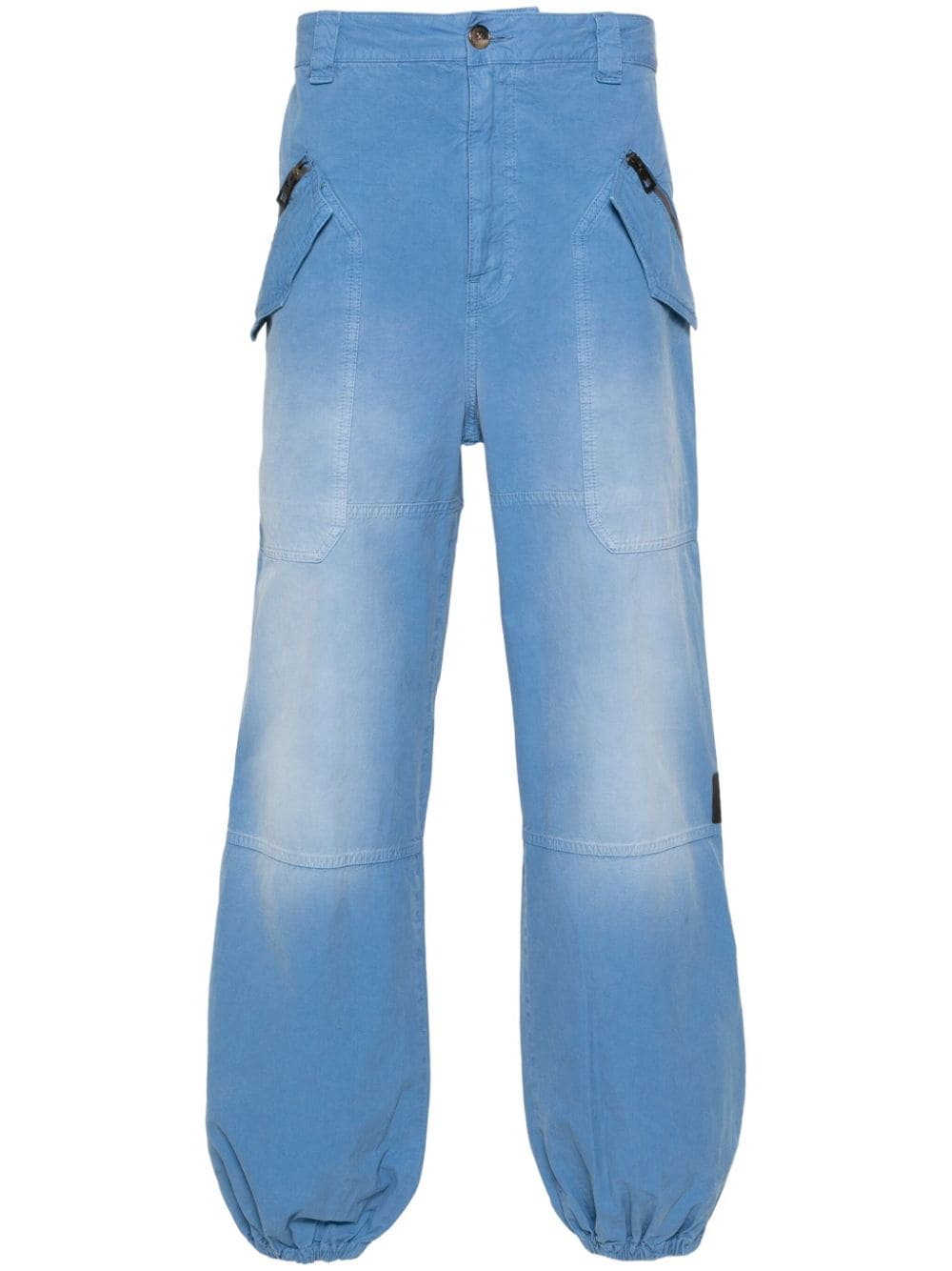 Shop Loewe Logo-appliqué Cargo Pants In Blue