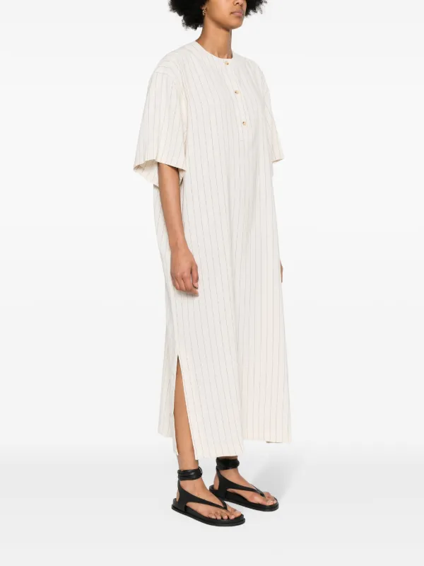 【TOTEME】織りストライプドレス Woven stripe dress ecru – TOTEME