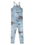 John Richmond Junior trompe-l'oeil print jumpsuit - Blue